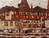 House with Drying Laundry by Egon Schiele